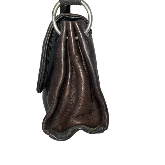 Liz Claiborne Genuine Leather Handbag Deep Brown Shoulder or Hand Held Snap - Picture 4 of 13